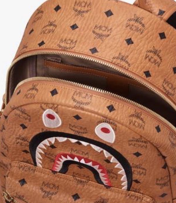 【MCM x Bape】エムシー エムリュック 偽物 限定品☆Shark Stark バックパック